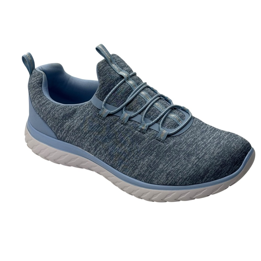 Athletic Works Women’s Blue Athletic Shoes Bungee Laces Sz. 8.5 Wide Like New
